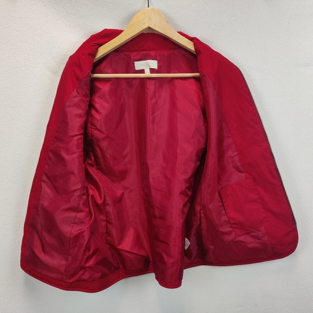 Talbots Red Lightweight Quilted Zip Front Red Vest - Picture 5 of 8